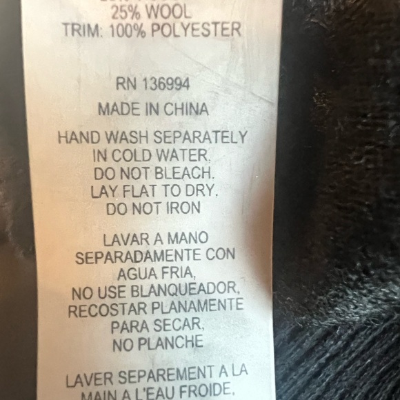 Unique detailed neck and sleeves black sweater top. - Picture 5 of 8